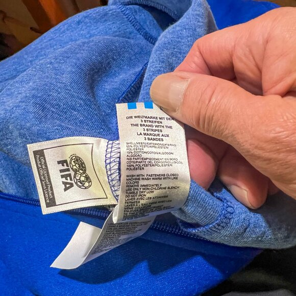 Basic FIFA Official Licensed Product Adidas Track Jacket for ITALIA Blue Size S - Picture 9 of 9